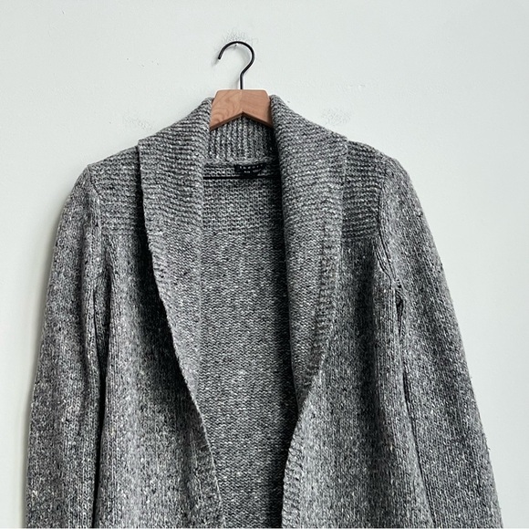 Theory Gray Jake Granito Wool Cashmere Knit Cardigan P/TP Open Front - Picture 3 of 14